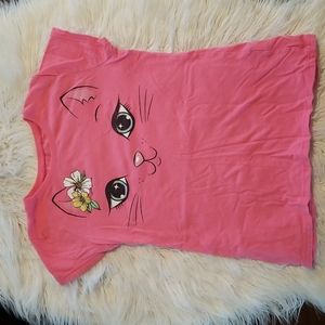 Pink Cat T-Shirt, Size M (7/8)